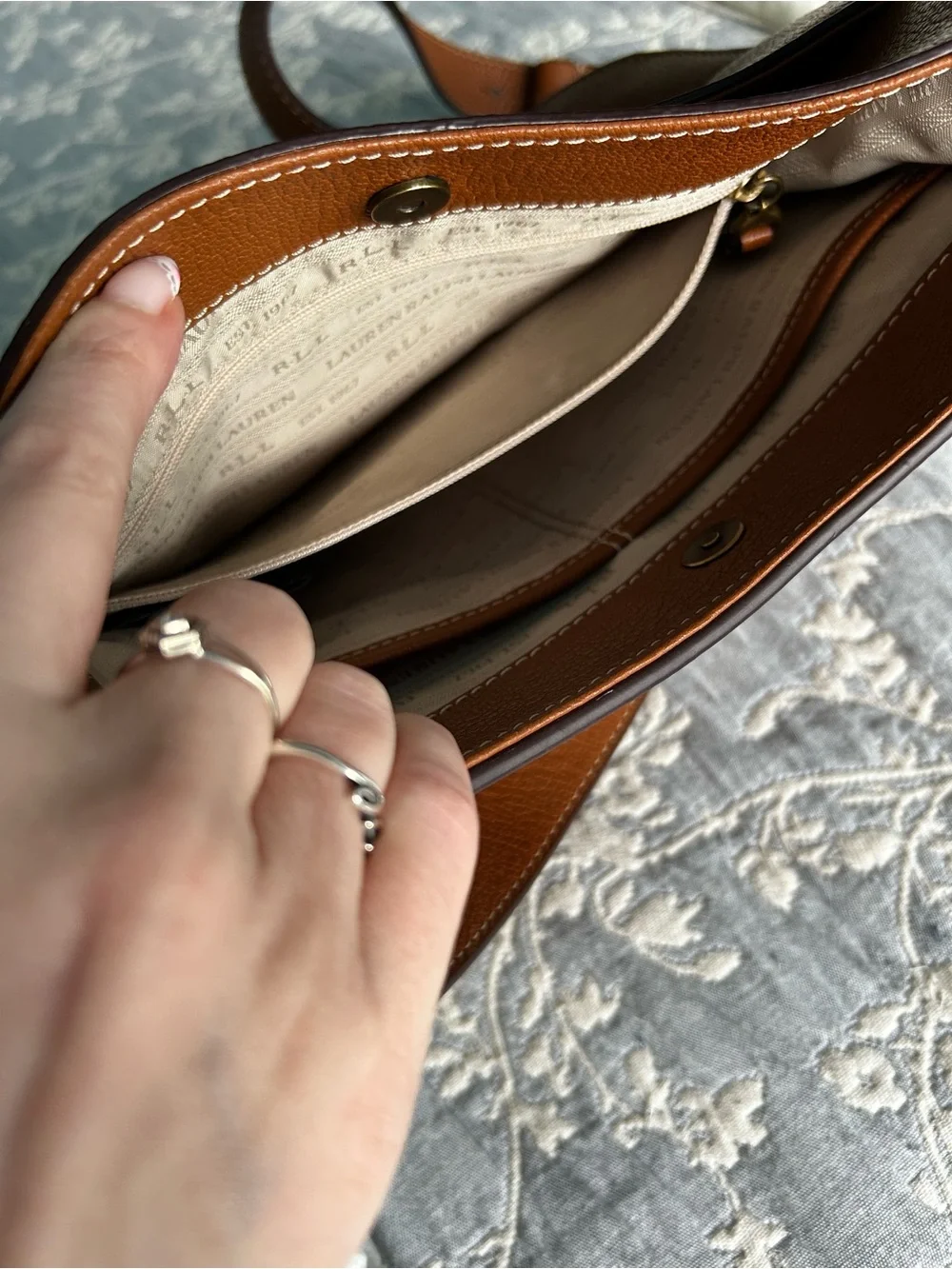 Ralph Lauren Leather Convertible satchel crossbody Bag - Picture 11 of 15
